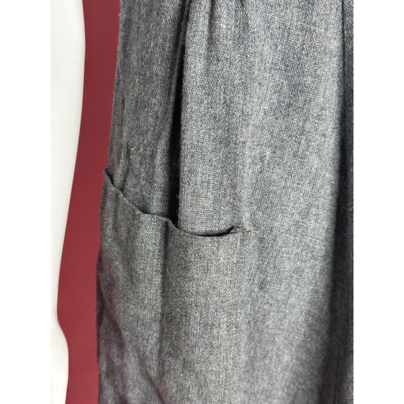 1970s Gray PINAFORE Style Sleeveless Dress with Pockets. Extra Small-Small - Picture 7 of 9